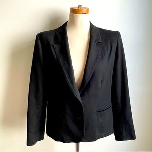 Vintage 1970s Pendleton Black Wool Women's Two Button Blazer Lined Size 10